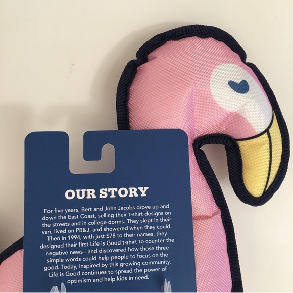 NEW Dog Toy Life is Good Pink Flamingo with Tug and Play Rope - Picture 5 of 7